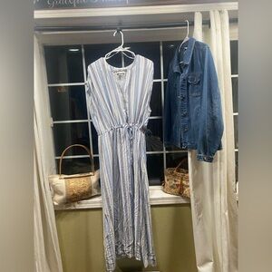 Striped Blue Maxi Dress